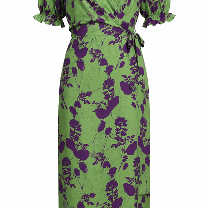 Vestido Midi Floral Verde Aurora