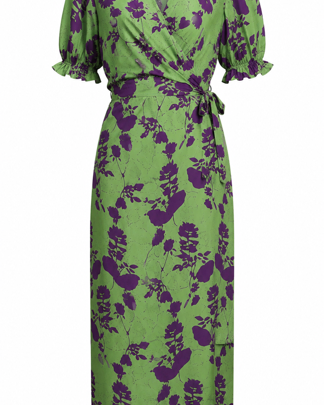 Vestido Midi Floral Verde Aurora