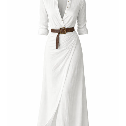 Vestido Camisero Largo Cintura