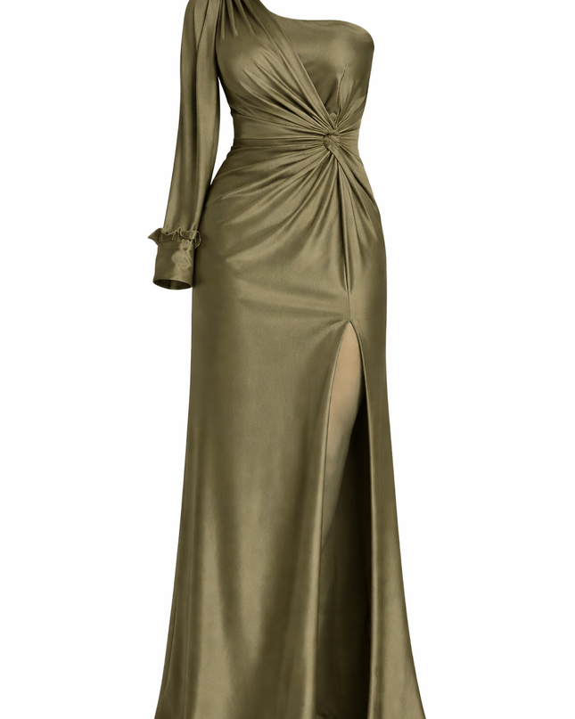 Vestido Largo Asimétrico Satin