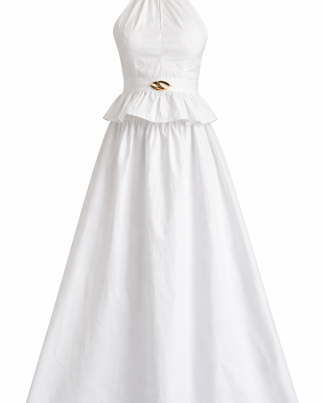 Vestido Largo Blanco Halter