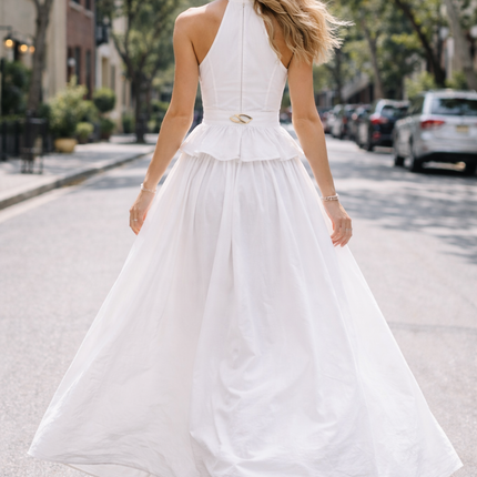 Vestido Largo Blanco Halter